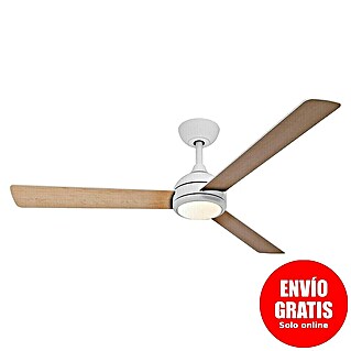 Philips Ventilador de techo Velyx (32 W, Blanco/Madera, 132 cm, Flujo luminoso: 3.200 lm, Tamaño de la estancia: 25 m²)