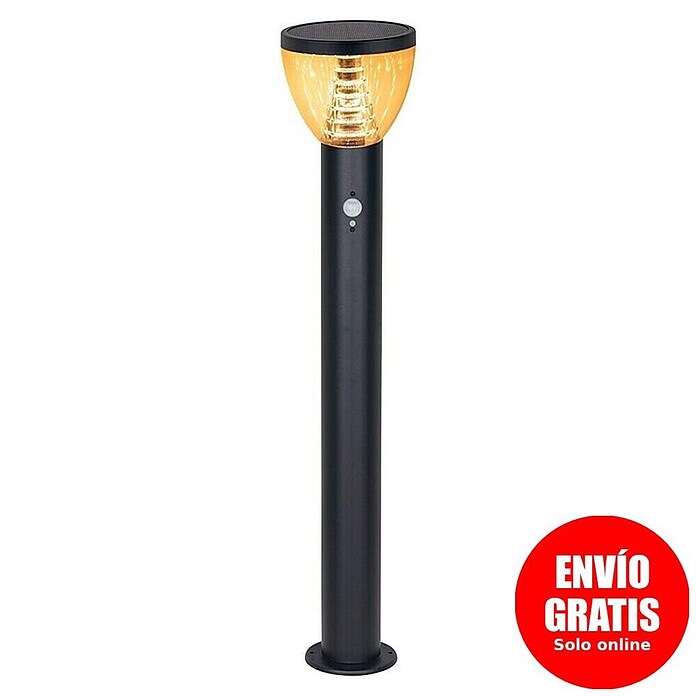 Luceco Sobremuro solar solar LED Vortex con sensor (Ø x Al: 16 x 80 cm, Negro, Blanco cálido, IP44) | BAUHAUS