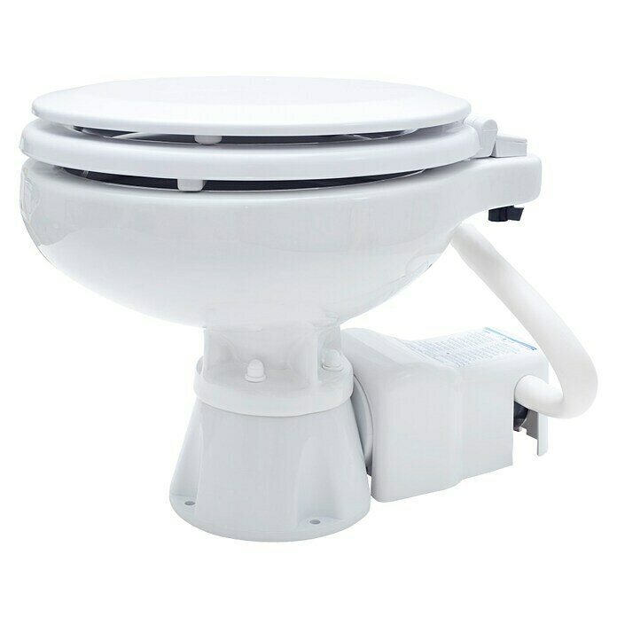 Albin Pump Bordtoilette Standard Electric EVO Kompakt Low 12V (L x B x H: 42,5 x 45 x 31 cm, Spülsystem: Elektrisch, Weiß)