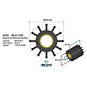 Albin Pump Impeller PN 06-01-020 (Ø x L: 65,8 x 80 mm, Wellendurchmesser: 25 mm)