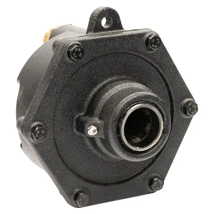 Güde Zapfwellenpumpe ZWP 180-20 - Max. Fördermenge: 10.800 l/h - Schwarze Gusseisen-Hydraulikpumpe oder -motor mit sechseckigem Gehäuse, Montageflansch und Keilwellenausgang.