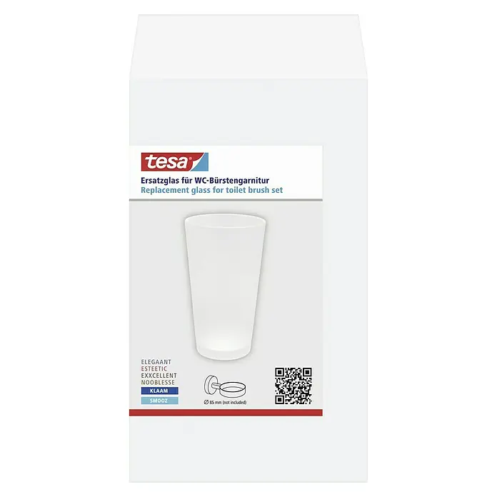 Tesa Bürstenglas - Glas, Matt - Abbildung eines Tesa Ersatzglases für WC-Bürstengarnitur. Geeignet als Ersatz für Ihr Badezimmer. Elegant, exzellent und zeitlos im Design.