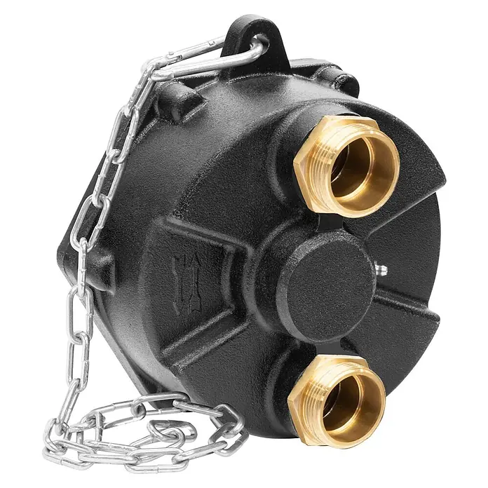 Güde Zapfwellenpumpe ZWP 280-30 - Max. Fördermenge: 16.800 l/h - Schwarzguss-Fußventil mit zwei Messinganschlüssen und Metallkette zum Hochziehen.