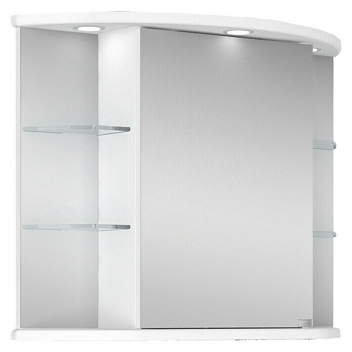 Riva LED-Spiegelschrank CoronaB x H: 81,8 x 64,8 cm, Mit Beleuchtung, Weiß Front View