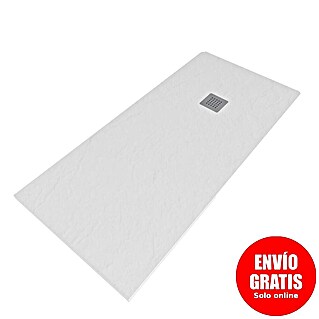 Plato de ducha Liso (L x An: 80 x 120 cm, Material compuesto, Blanco)
