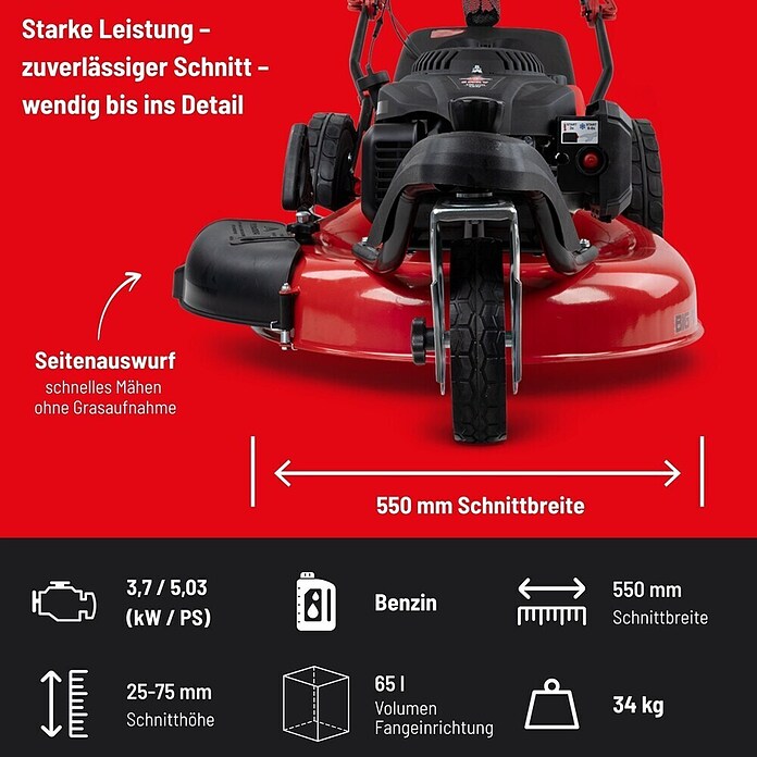 Güde Benzin-Rasenmäher BW 554.2 R Trike (196 cm³, Schnittbreite: 550 mm) | BAUHAUS