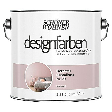 SCHÖNER WOHNEN-Farbe Wandfarbe Designfarbe (Dezentes Kristallrosa, Matt, 2,5 l, Konservierungsmittelfrei)