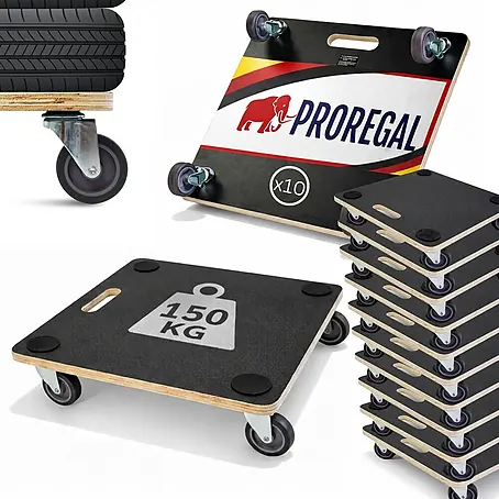 Proregal  Transportroller HERCULES 10 Stück Siebdruckplatte