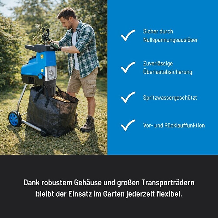 Güde Elektro-Walzenhäcksler GH 2801 Silent (Max. Aststärke: 44 cm) | BAUHAUS