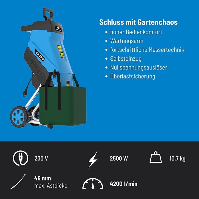 Güde Elektro-Messerhäcksler GH 2501 (Max. Aststärke: 4,5 cm) | BAUHAUS