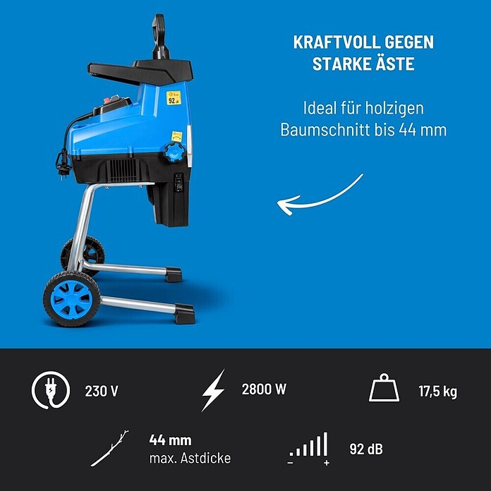 Güde Elektro-Walzenhäcksler GH 2801 Silent (Max. Aststärke: 44 cm) | BAUHAUS