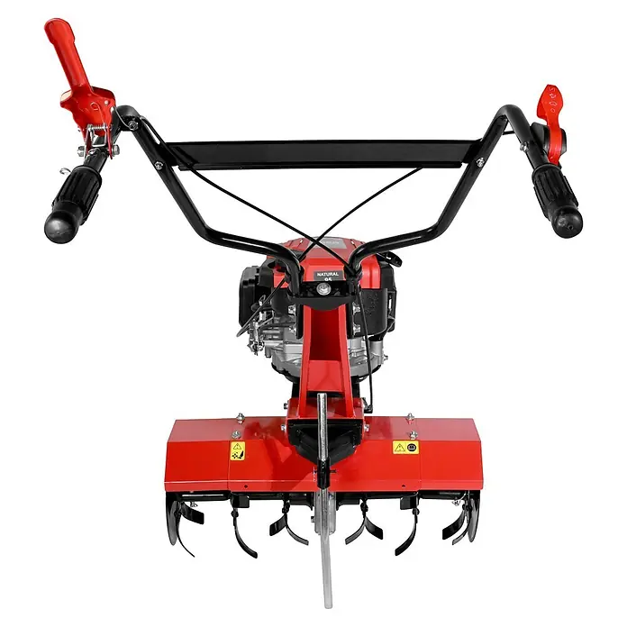 Güde Benzinmotorhacke GF 3060.1 - 3 kW - 4,1 kW, 173 cm³ - Rote und schwarze Motorhacke mit Lenker und Hackmessern zur Bodenbearbeitung.