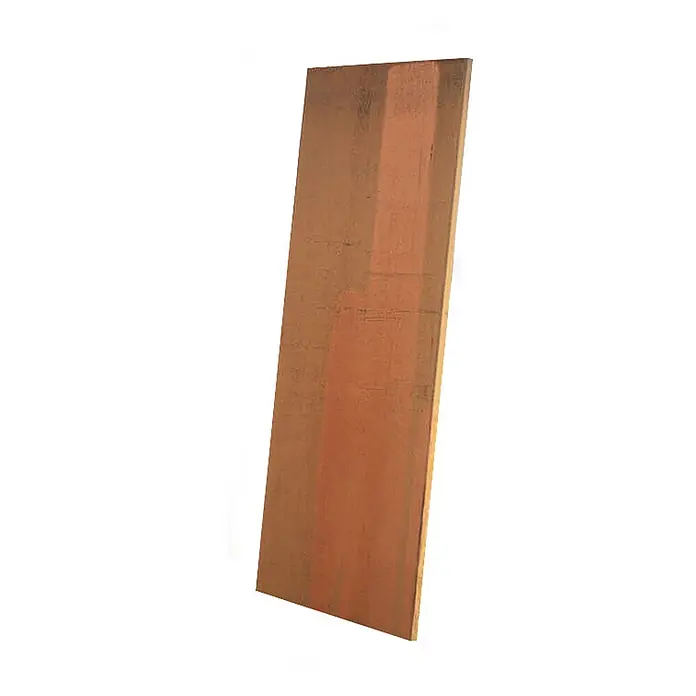 Home Deluxe Sichtschutzelement AURA 148 x 50 cm - B x H: 50 x 148 cm, Rost - Rotbraune rechteckige Faserplatte, schräg gestellt.