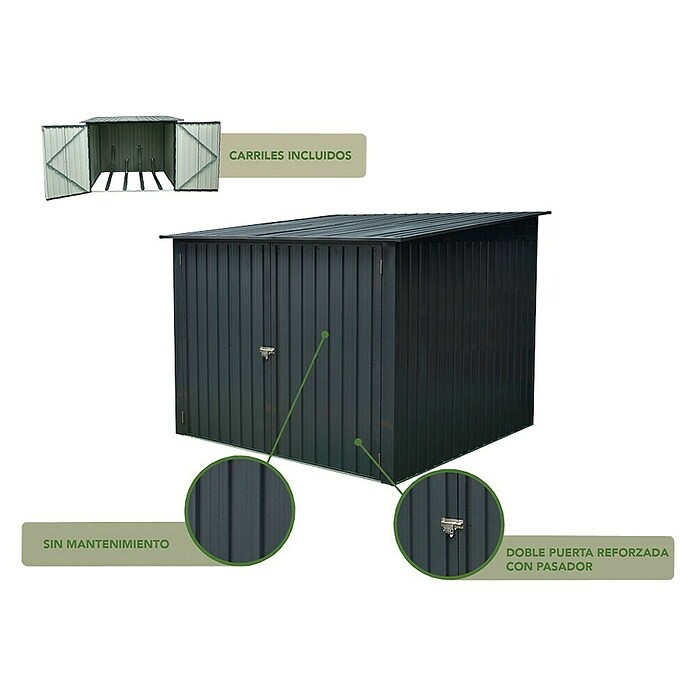 Okoru Hoggar Fahrradbox (L x B: 204 x 206 cm, Wandstärke: 0,3 mm)