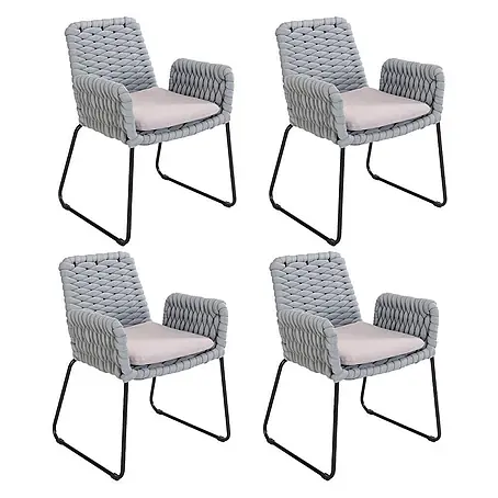 Home Deluxe  Gartenstuhl mit Armlehnen BALERO - 4er Set
