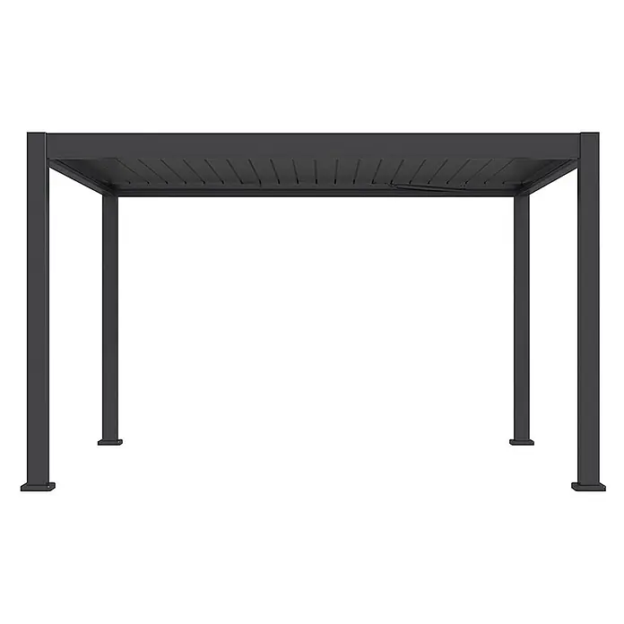 Home Deluxe Pergola FAYLA - Anthrazit - Farbe Gestell: Anthrazit, Aluminium - Dunkelgraue Metall-Pergola mit verstellbarem Lamellendach.