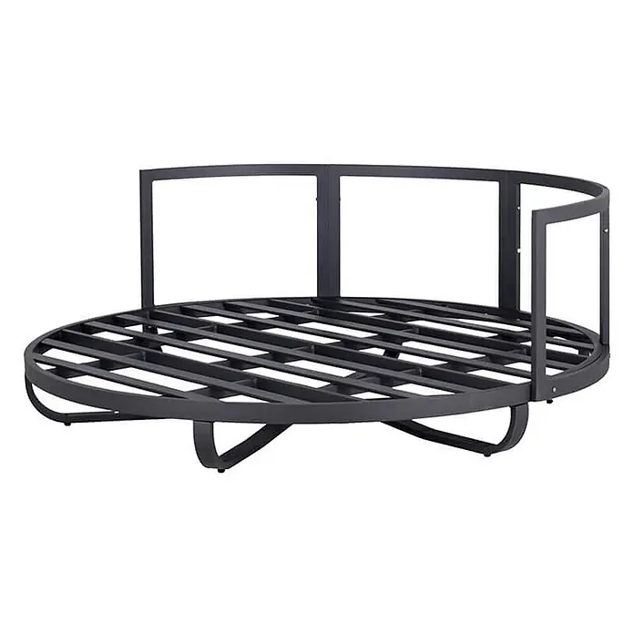Home Deluxe Gartenliege FLORIDA - Farbe: Grau, Ausführung: nur Daybed - B x T: 170 x 20 cm, Grau, Aluminium - Runder, dunkelgrauer Metall-Außensockel mit Lattenboden und gebogenem Geländer.