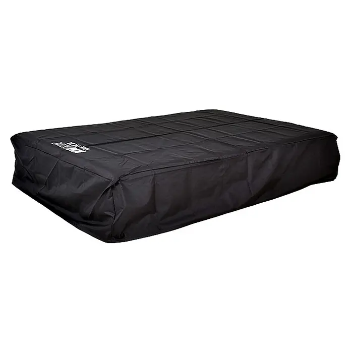 Home Deluxe Gartenliege Regenabdeckung CAPE VALENCIA - Schwarz, Kunststoff - Schwarze, rechteckige Stoffabdeckung mit gesteppter Oberseite und 'MONSTER BLOCK' Logo.