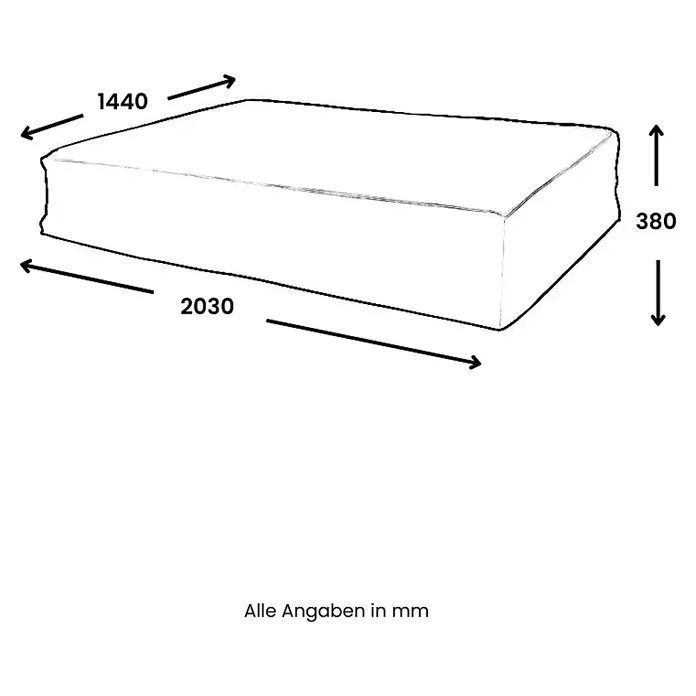Home Deluxe Gartenliege Regenabdeckung CAPE VALENCIA - Schwarz, Kunststoff - Weiße Matratze mit Maßen: 1440 mm Breite, 2030 mm Länge und 380 mm Höhe.