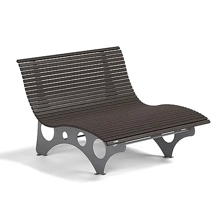 Home Deluxe  Gartenliege NIRA - Nussbaum - Breite 148 cm