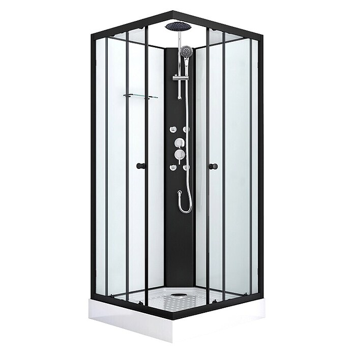 Sanotechnik Kompletni tuš Stil  (Bela/črna, 90 x 90 x 225 cm) | Kompletne tuš kabine | Tuš kabine | Tuširanje | Kopalnica in sanitarije | Izdelki | BAUHAUS