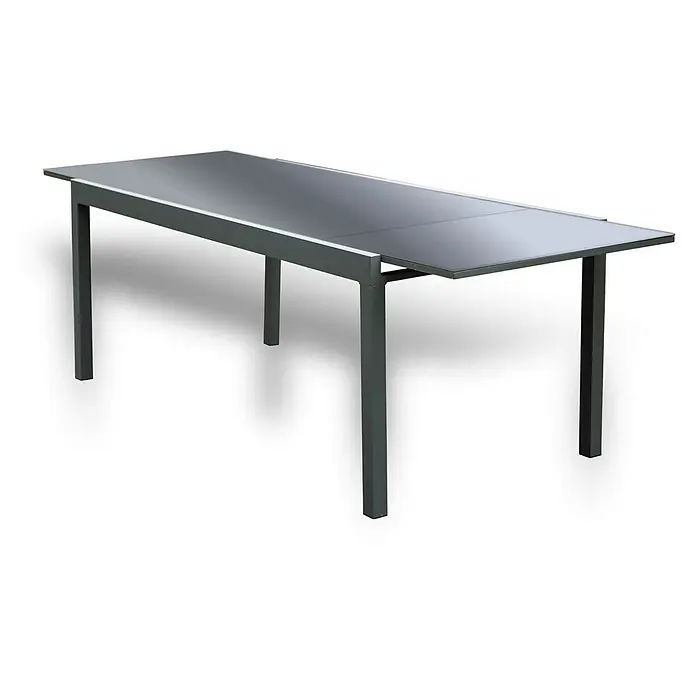 Home Deluxe Gartentisch SOL - L x B x H: 70 x 180 x 240 cm, Anthrazit - Dunkelgrauer ausziehbarer Esstisch in modernem, schlichtem Design.