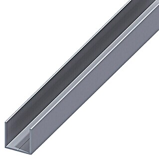 Kantoflex Quadrat-U-Profil (1.000 x 15,5 x 15,5 mm, Stärke: 1,5 mm, Aluminium, Blank, Grau)