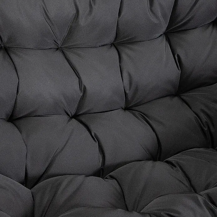 Home Deluxe Hängesessel LOMA 2-Sitzer - Kunststoff, Schwarz - Schwarzes, getuftetes Kissen mit weicher, gepolsterter Oberfläche.