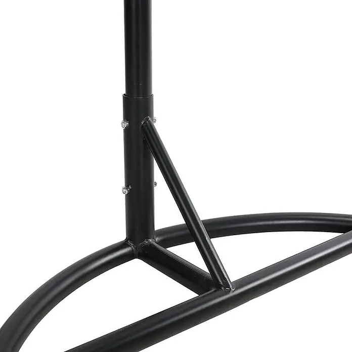 Home Deluxe Hängesessel CADEIRA 1-Sitzer - Stahl, Hellgrau - Schwarzes Metallgestell mit zentraler Stange, diagonalen Streben und rundem Unterbau.