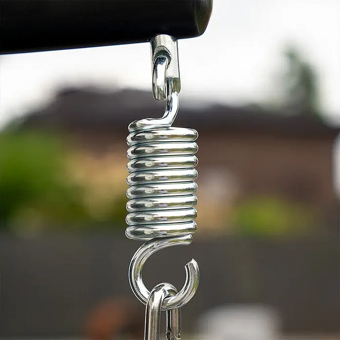 Home Deluxe Hängesessel CADEIRA 1-Sitzer - Stahl, Hellgrau - Metallische Aufhängefeder mit Haken, ideal für Schaukeln oder Hängesessel.