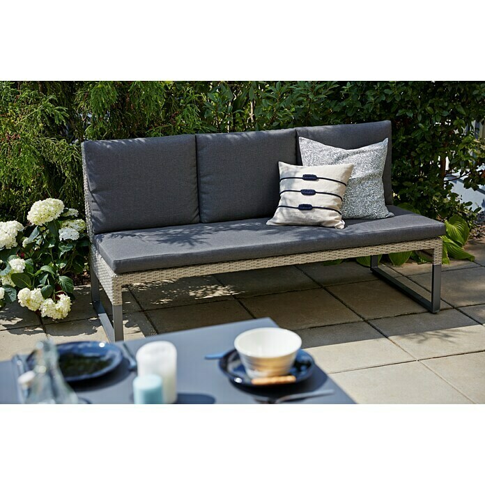 Sunfun Mirca Loungesofa 3-SitzerB x T x H: 165 x 70 x 86 cm, Lichtgrau Unknown