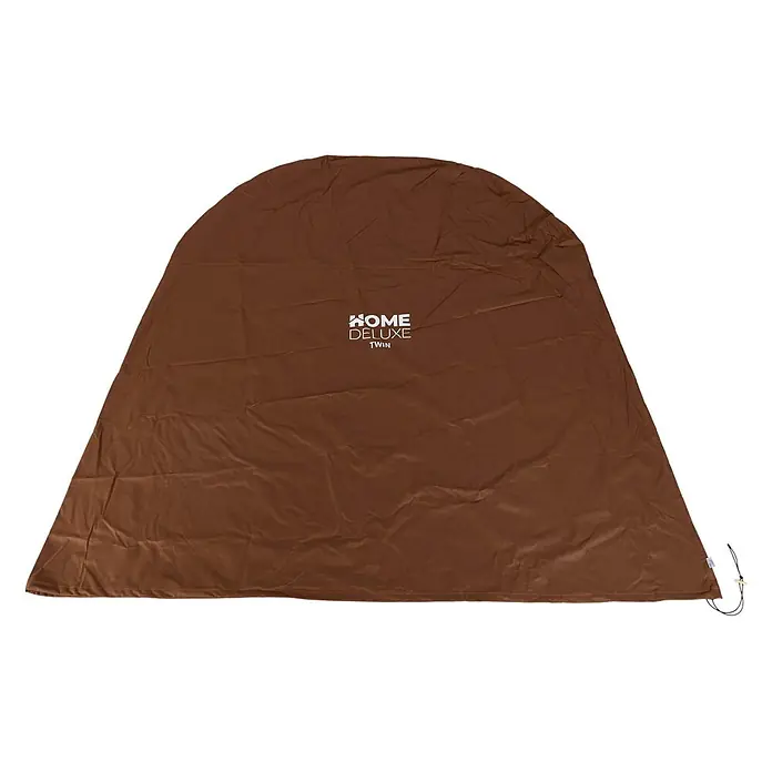 Home Deluxe Hängesessel Regenabdeckung CAPE TWIN - Kunststoff, Braun - Braune Schutzhülle mit abgerundeter Oberseite, Kordelzug und 'HOME DELUXE TWIN' Logo.