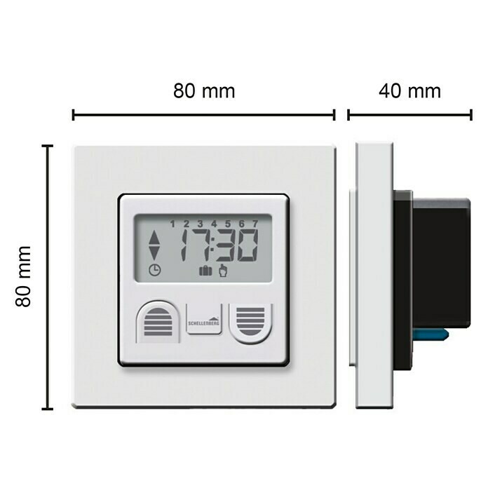 Schellenberg Wochen-Zeitschaltuhr Standard80 x 80 x 40 mm, Weiß, Unterputz Unknown