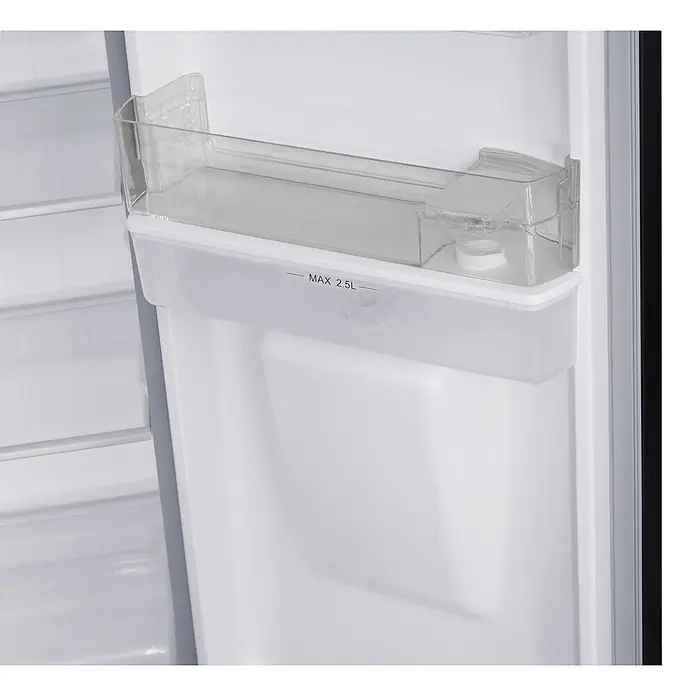 Respekta Kühl-Gefrierkombination Halvar - Nutzinhalt Gesamt: 439 l, 97,2 x 63 x 186,2 cm, Inox Look - Transparente Kühlschranktürablage aus Kunststoff, max. 2,5L Fassungsvermögen.