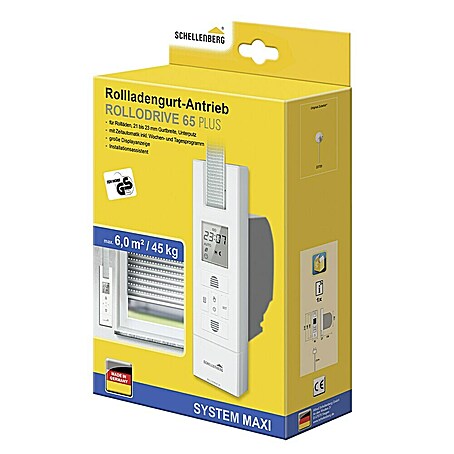 Schellenberg Rollladen-Gurtwickler Rollo Drive 65 Plus (Zugkraft: 45 kg, Gurtbreite: 23 mm, Unterputz)