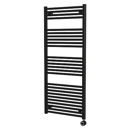 Interpromo  Elektro-Badheizkörper Sonora, 60 × 140 cm, Schwarz Matt, 600 W, inkl. Heizstab