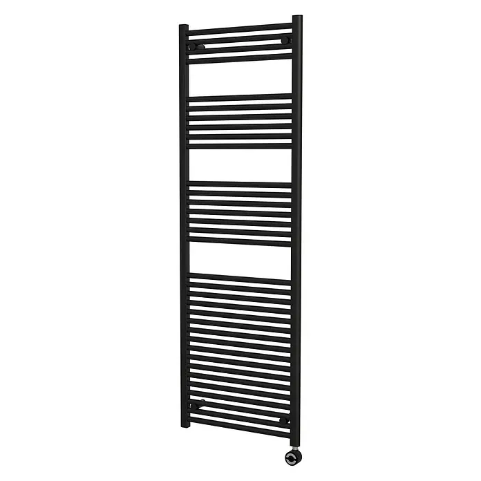 Interpromo Elektro-Badheizkörper Sonora 60 x 180 cm 1000 W, Schwarz Matt inkl. Heizstab -  - Mattschwarzer Handtuchwärmer im Leiterdesign.
