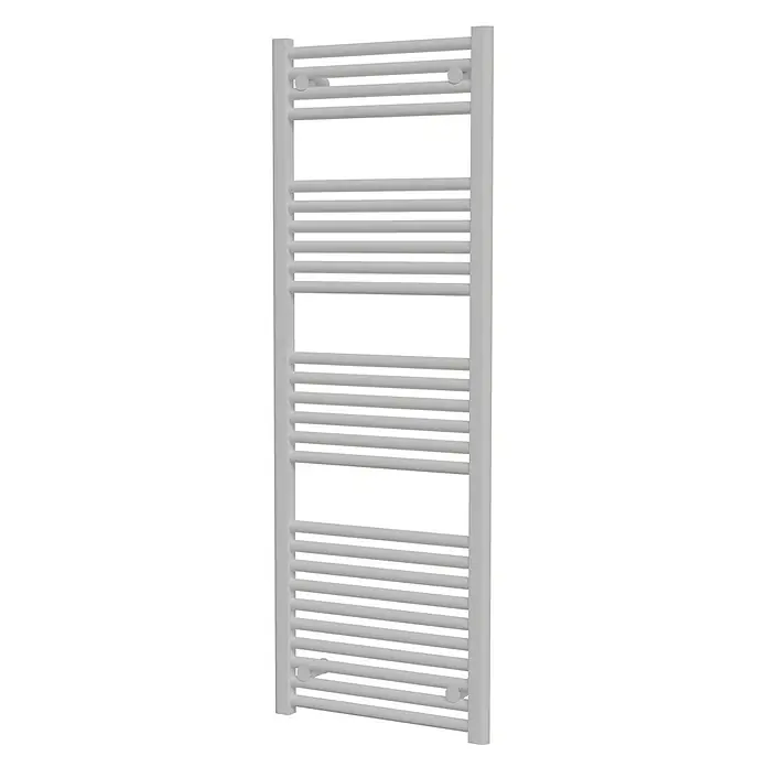 Interpromo Badheizkörper Sonora 50x160cm Weiß - Handtuchheizkörper Heizkörper Bad mit Wandmontage - Alpinweiß - Weißer Stahl-Handtuchheizkörper mit mehreren horizontalen Stangen.