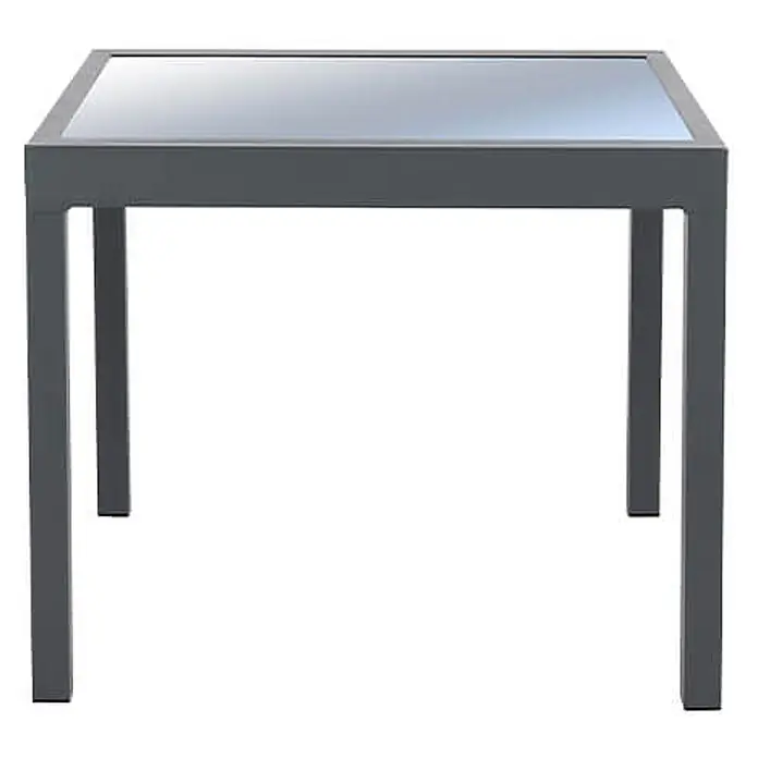Home Deluxe Gartentisch VERANO - L x B x H: 75 x 90 x 180 cm, Anthrazit - Quadratischer dunkelgrauer Tisch mit reflektierender Platte.