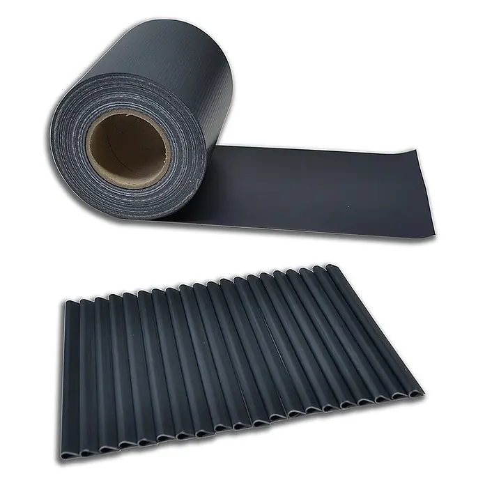 Home Deluxe Mattenzaun Sichtschutzfolie MATA - Kunststoff, Dunkelgrau - Dunkelgraue, flexible Gartenumrandung, als Rolle und vorgeformte Profile.
