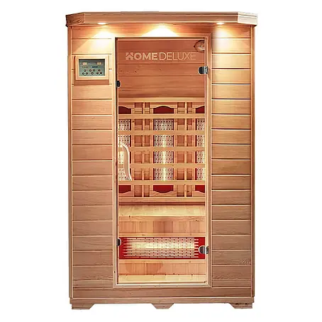 HOME DELUXE - Infrarotkabine mit Vollspektrumstrahler REDSUN M - 120 x 105 cm für 2 Personen