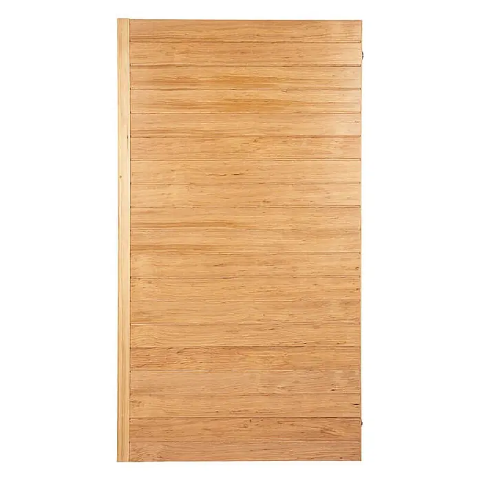 Home Deluxe Infrarotkabine REDSUM DELUXE PLUS M -  - Hellbraunes Holzpaneel mit horizontalen Latten, links gerahmt.