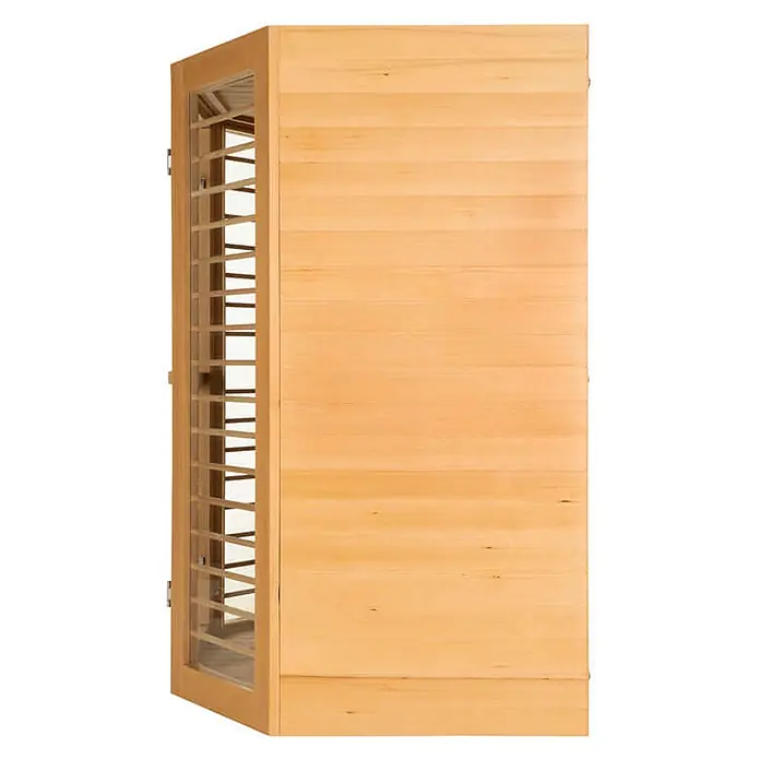Home Deluxe Infrarotkabine REDSUN DELUXE XL -  - Heller Holzschrank mit Lamellentür und massiver Seitenwand.
