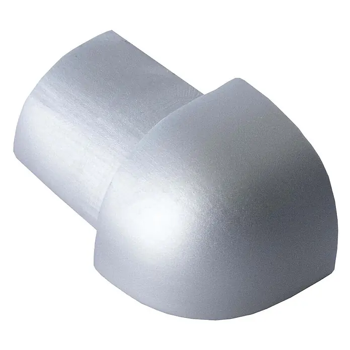 Dalsys Viertelkreis-Profil 12,5mm Außeneck Fliesenschiene Aluminium Silber matt - Aluminium, Silber - Silber-graues, mattes, gebogenes Eckstück oder Schutzbeschlag.