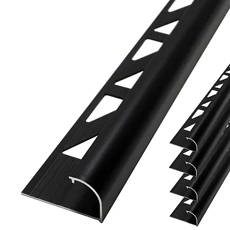 Dalsys  Viertelkreis-Profil 5x Fliesenschiene 2,5m x 10mm Aluminium Schwarz