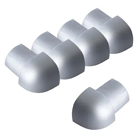 Dalsys  Viertelkreis-Profil 5x Außeneck Fliesenschiene 12,5mm Aluminium Silber matt