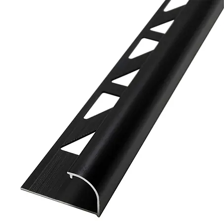 Dalsys  Viertelkreis-Profil 2,5m Fliesenschiene 8mm Aluminium Schwarz