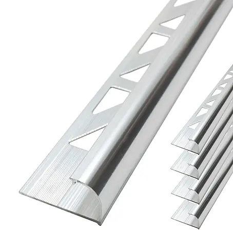 Dalsys  Viertelkreis-Profil 5x Fliesenschiene 2,5m x 10mm Aluminium Silber