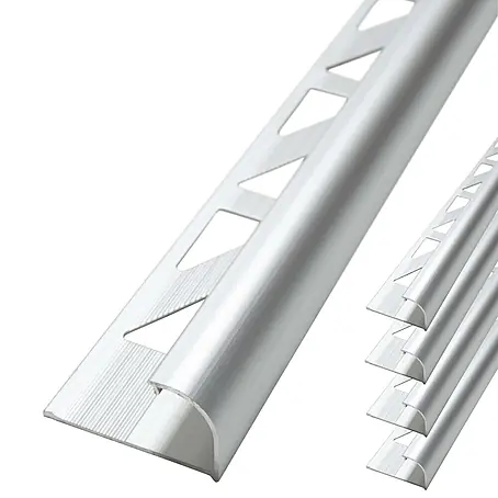 Dalsys  Viertelkreis-Profil 5x Fliesenschiene 2,5m x 8mm Aluminium Chrom