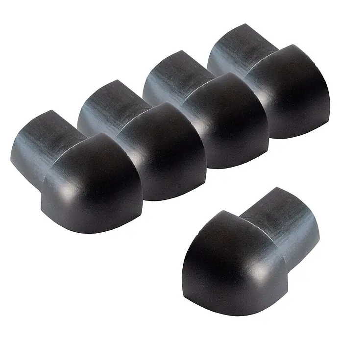 Dalsys Viertelkreis-Profil 5x Außeneck Fliesenschiene 10mm Aluminium Schwarz - Aluminium, Schwarz - Set schwarzer, abgerundeter Eckenschützer für mehr Sicherheit.